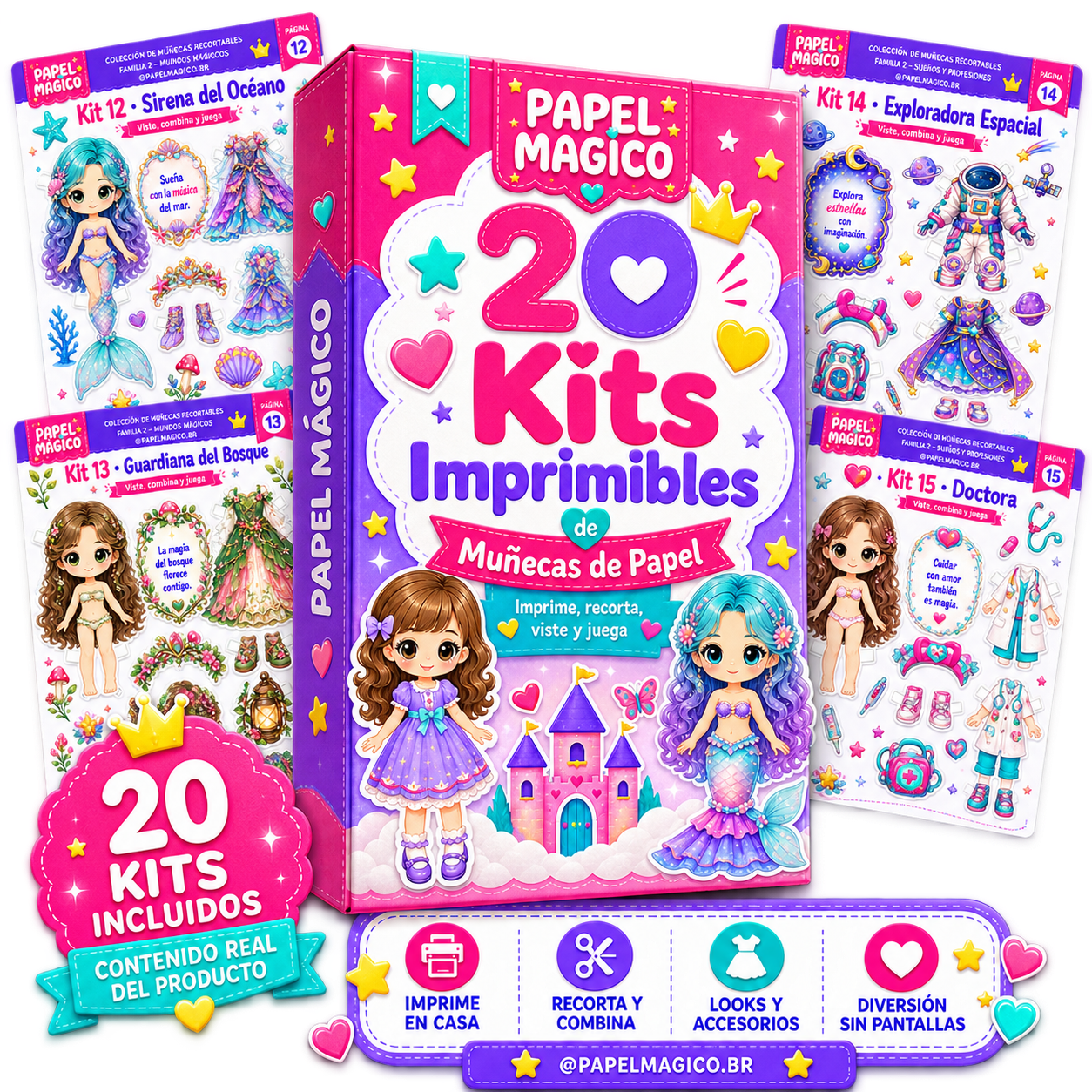 Kits de muñecas de papel impresos y listos para usar